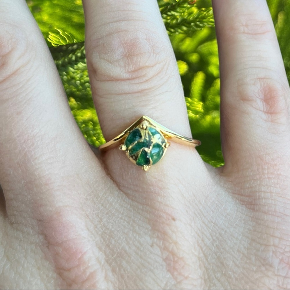 Emerald Jade Gold Ring